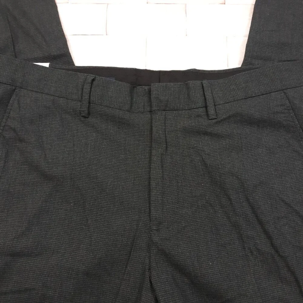 J.CREW Slim Bedford Dress Pants Mens 35 x 32 Black Cotton Tapered NEW‎